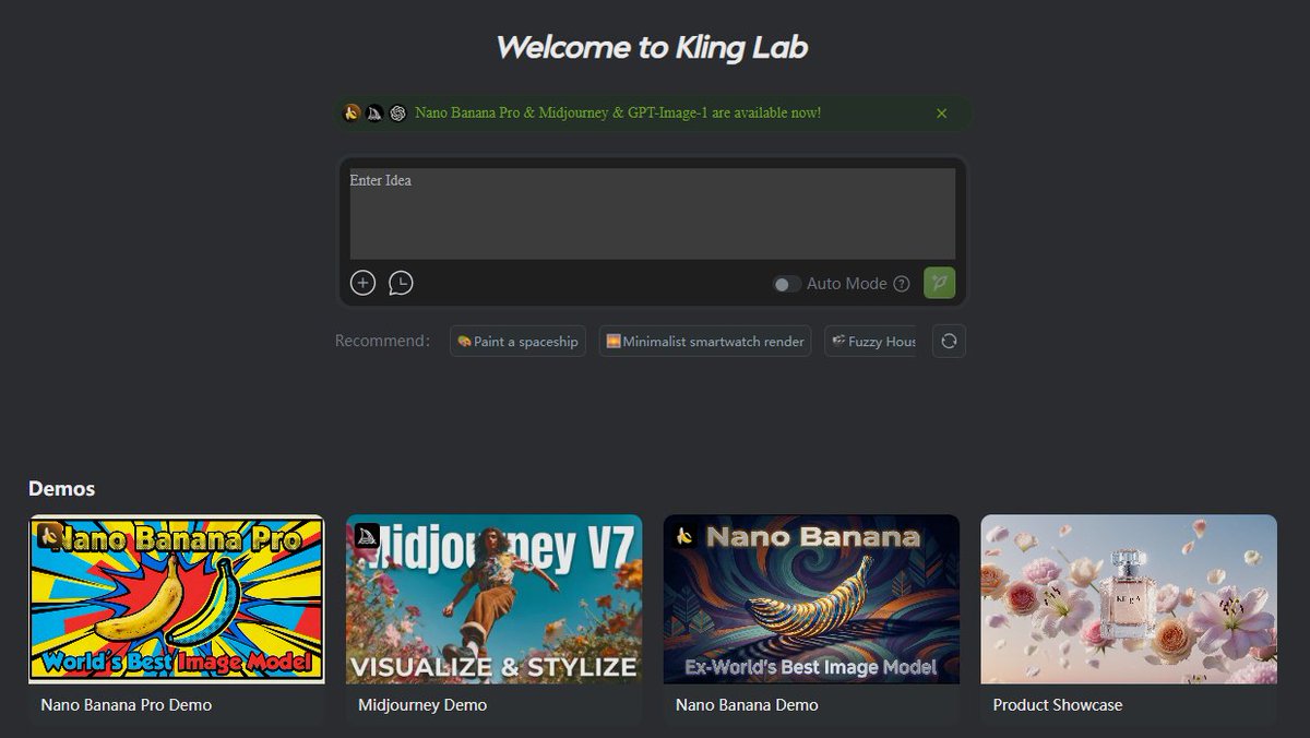 Kling Lab Midjourney UI