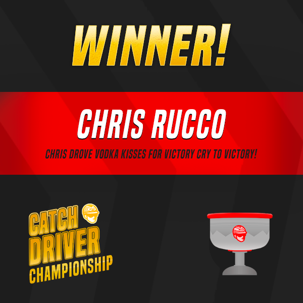CatchDriverGame's tweet image. Chris Rucco has won the Catch Driver Championship! 

Chris drove horse Vodka Kisses for Victory Cry to victory! 

Good luck everyone with your next season!