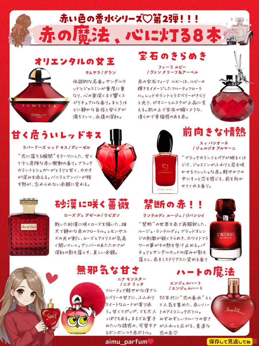 深い赤と金。見つめるだけで、心がときめく。」 私が好きな赤いボトル