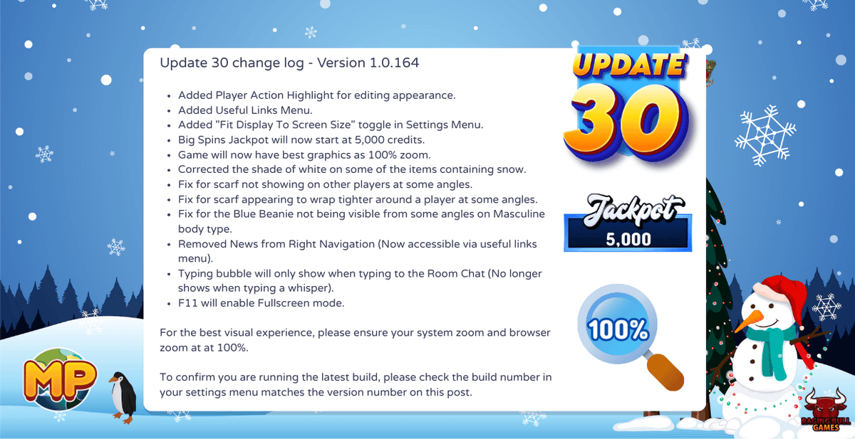 RagingBullGames's tweet photo. 🆕 UPDATE 30 - Fit To Screen & Fullscreen!
Head to the forum for the full list of changes, and dont forget to check your system and browser zoom to ensure they are BOTH set to 100%!
📑https://t.co/RxGzP21c7A
🎮https://t.co/lpMLr4lpZ9
#MegaPlanet #gamedecor #indiegamedev https://t.co/uy46yMDsV3