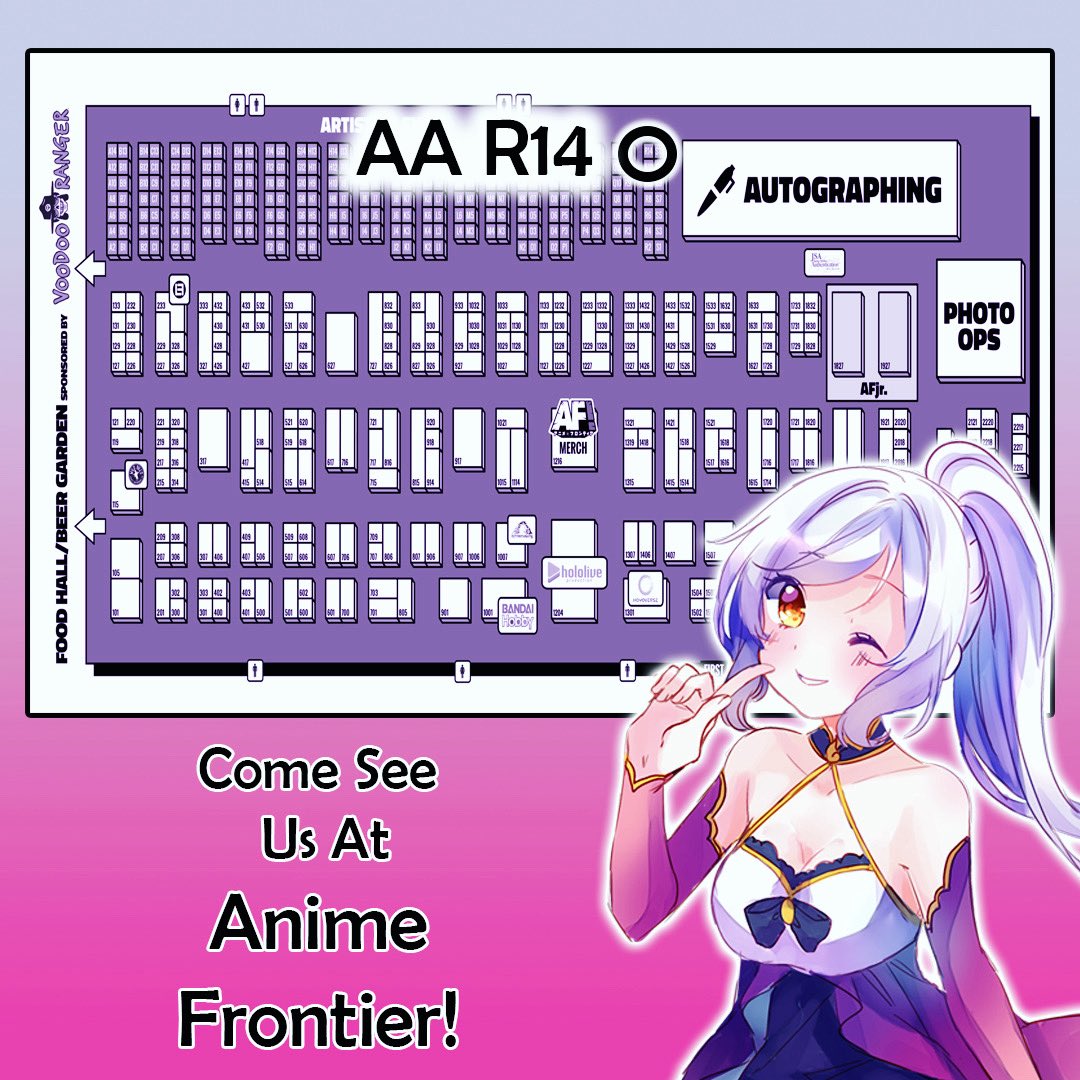 This weekend we will be at Anime Frontier in Artist Alley! If you miss the online shopping deadline on Thursday, be sure to stop by this weekend for amazing smells, including our newest releases 💜 We will be at table R14 near the autographs, so be sure to stop by and say hi!