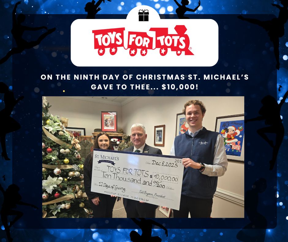 stmichaelsinc's tweet photo. On the 9th Day of Giving, we donated $10,000 to the Marine Toys for Tots Foundation!

Few organizations spark holiday magic like Toys for Tots. Their mission is powerful and heart-lifting: gather new, unwrapped toys and place them into the hands of children who need them most. https://t.co/siUiVKL41Z