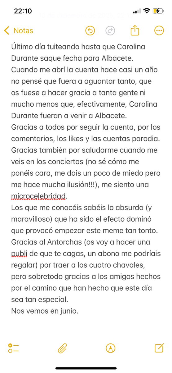Último día tuiteando hasta que Carolina Durante saque fecha para Albacete.