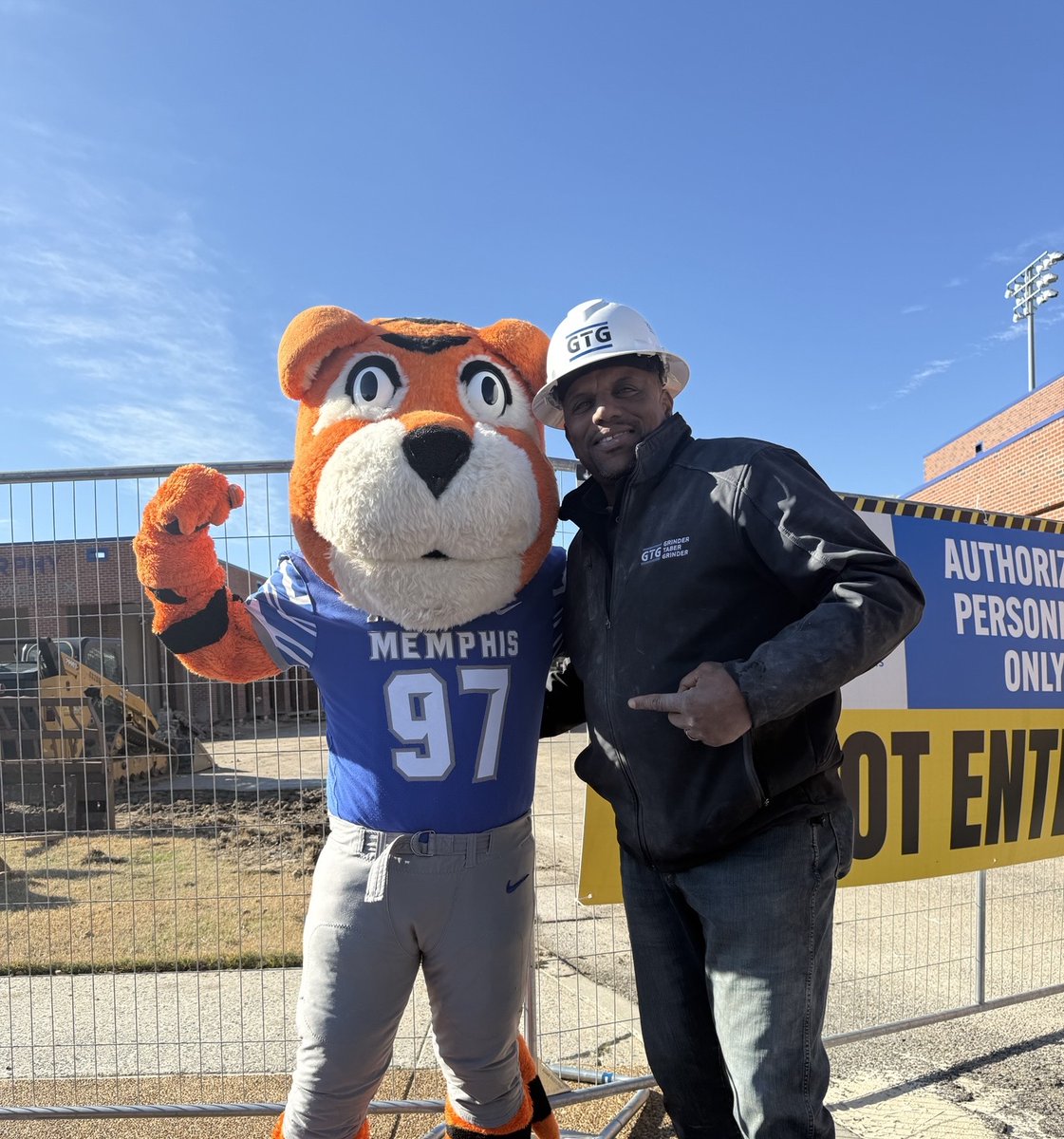 Big day for <a href="/MemphisFB/">Memphis Football</a> as they welcome their new head football coach. Our GTG team is currently hard at work building the new addition to the Football Academics Building, and we couldn’t help noticing our work made an appearance during the celebration. 👀

#GTG
