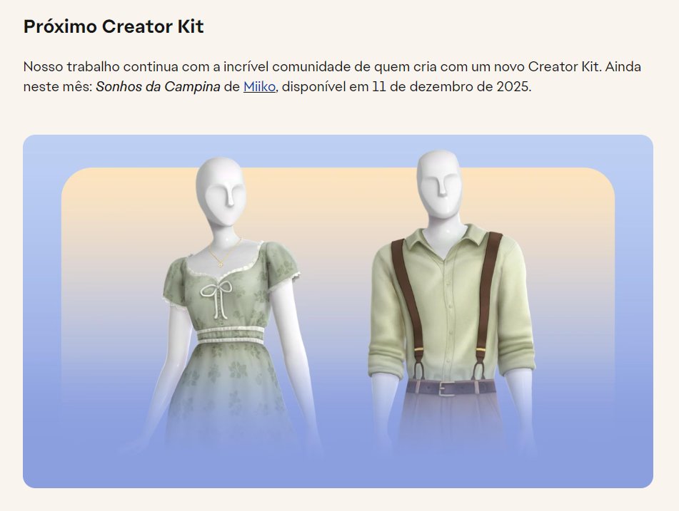 elvisplaylive's tweet photo. Amanhã, dia 11 de dezembro 🌙
Chega um novo Creator Kit: The Sims 4 Kit Sonhos da Campina💫 Feito pelo Miiko
#CreatorKit #Miiko #SonhosDaCampina #Sims4 #TheSims4