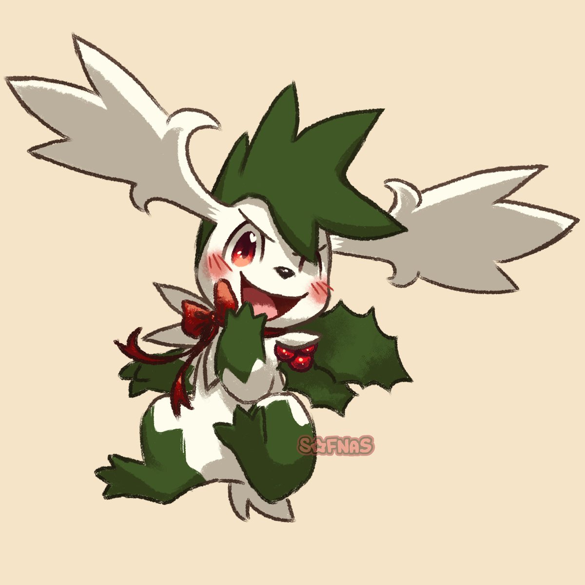 Shaymin! (Holly variant!) ❤️🎀🎄

#shaymin #christmas #pokemon #pokemonart