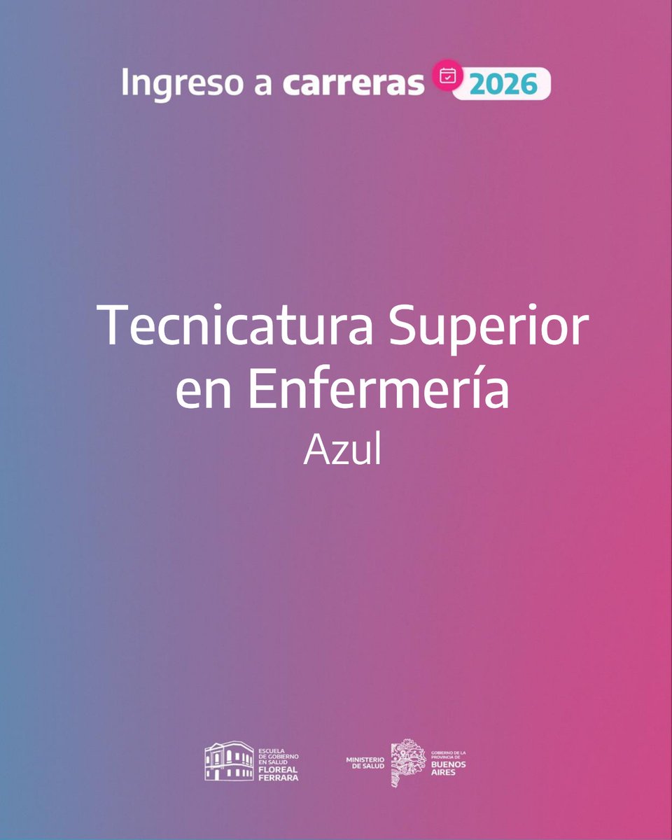 regsanix's tweet photo. 📣 Ya está disponible la oferta 2026 para tecnicaturas superiores y postítulos en #RegiónSanitariaIX.

🗓️ Hasta el 31 de diciembre podés realizar la preinscripción online.

@SaludBAP 
@escdegobierno2 https://t.co/8aWcXkOIGw
