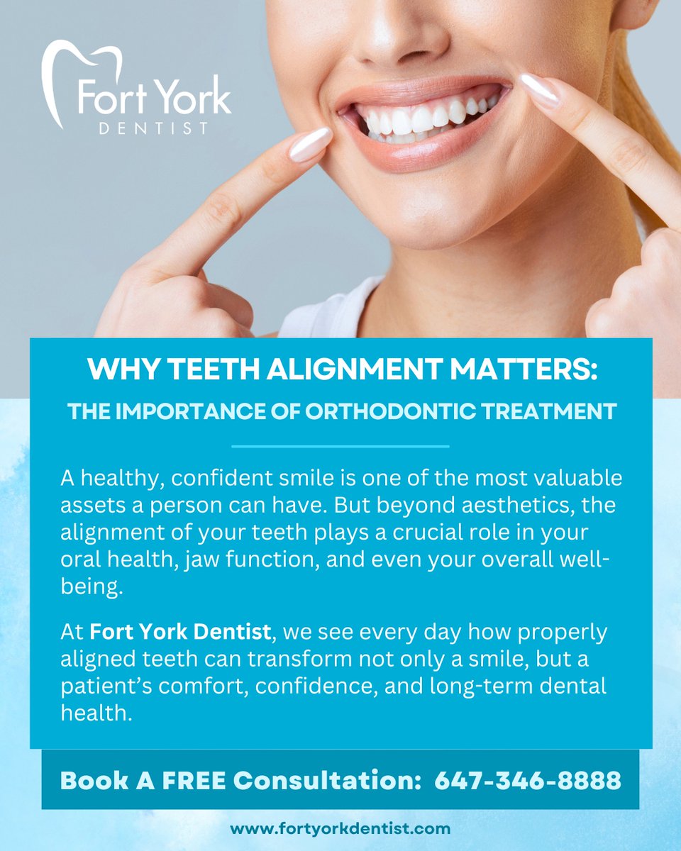 FortYorkDentist's tweet image. WHY TEETH ALIGNMENT MATTERS 😁🦷
Straight teeth = better oral health + confidence. Learn why alignment matters now. 🌟
Read more 👉 fortyorkdentist.com/blog/why-teeth…
 #TeethAlignment #OralHealth #FortYorkDentist