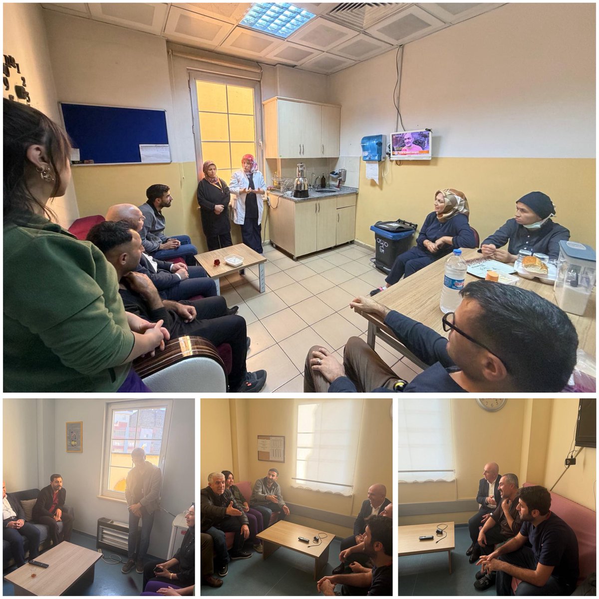 Şube Başkanımız Sn. Abdullah Saruhan, Yönetim Kurulu Üyelerimiz ve İşyeri Temsilcilerimiz ile birlikte Midyat Devlet Hastanesi idarecileri ile değerli çalışanlarımızı ziyaret etmiştir.

Ziyarette çalışanlarımızın sorun, ve beklentileri üzerine görüş alışverişinde bulunulmuştur.