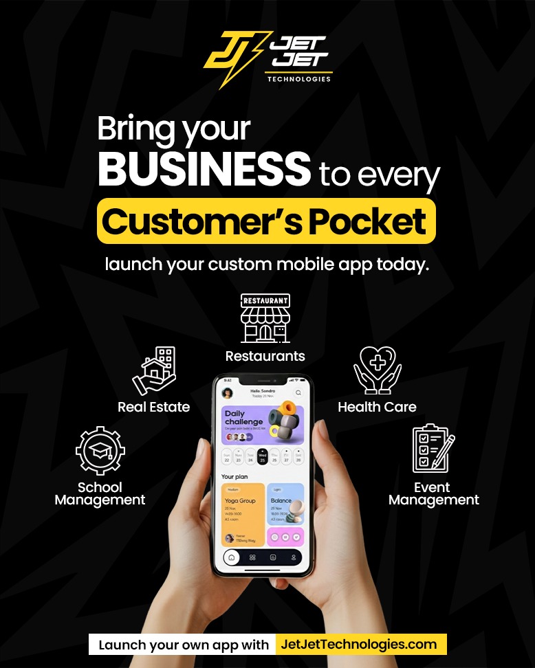 jetjettech's tweet image. Bring your business to every customer’s pocket 📱✨
Custom mobile apps for restaurants, real estate, healthcare, schools &amp;amp; events.

Start your app today → JetJetTechnologies.com

#MobileAppDevelopment #TechInnovation #BusinessApp #JetJetTechnologies