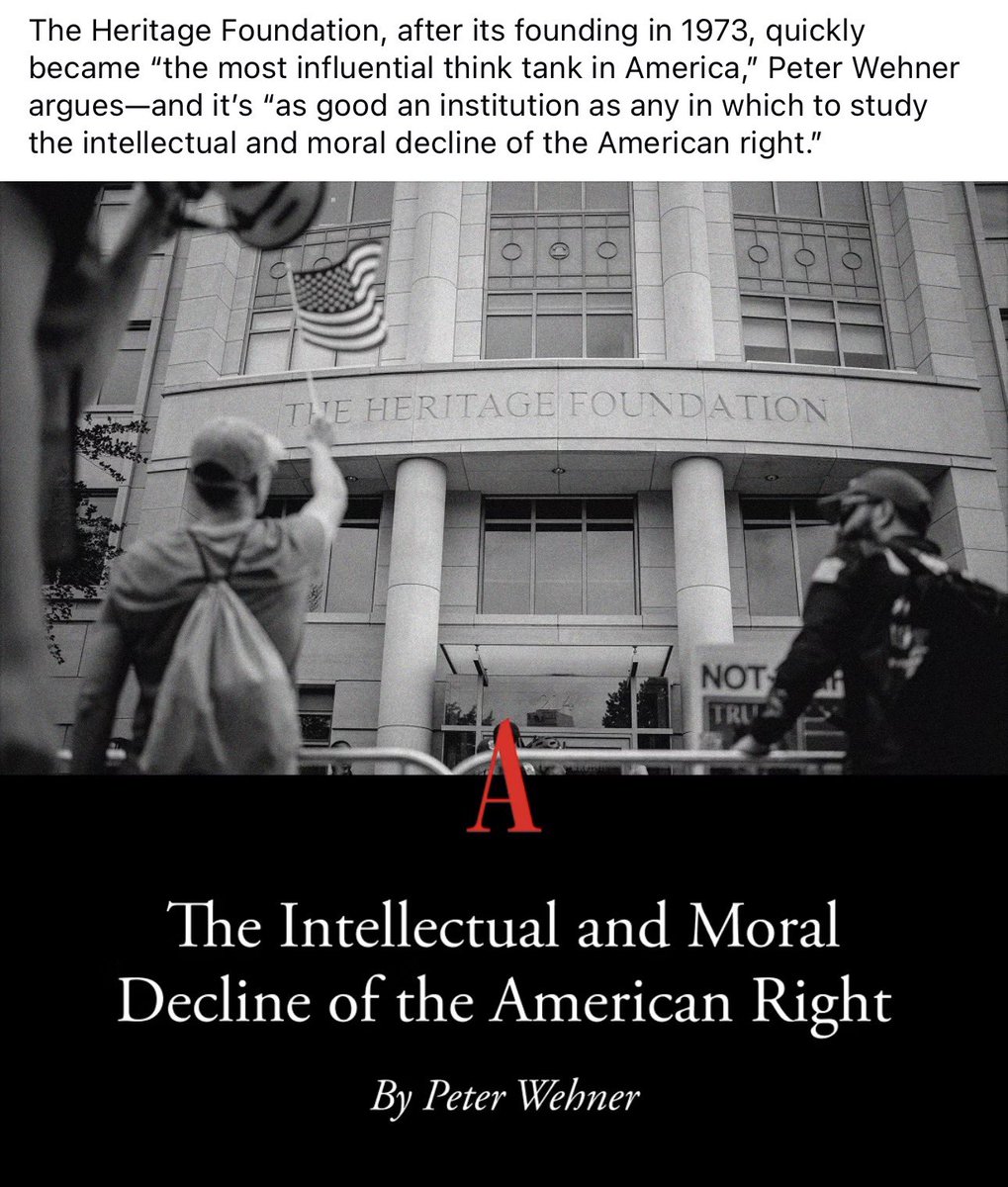 The Heritage Foundation used to be the conservative brain trust. Actual research. Actual policy. A place Republicans went when they wanted to govern, not rage-post.

Now it’s a case study in the intellectual and moral collapse of the American right.

They traded data for