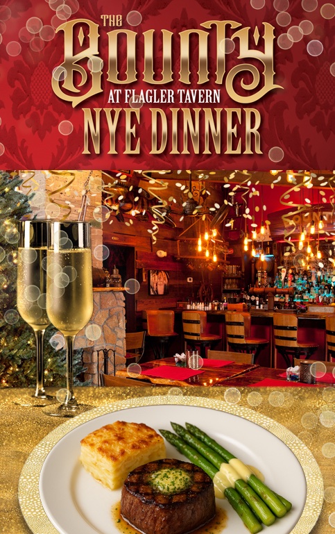 A Private NYE Dinner in The Bounty
Experience our most seductive New Year’s Eve experience yet-created for guests who want luxury, fire, champagne, and indulgence without the chaos. 
This is a ticketed dining experience with limited seating.
Tickets: FlaglerTavern.com/shop