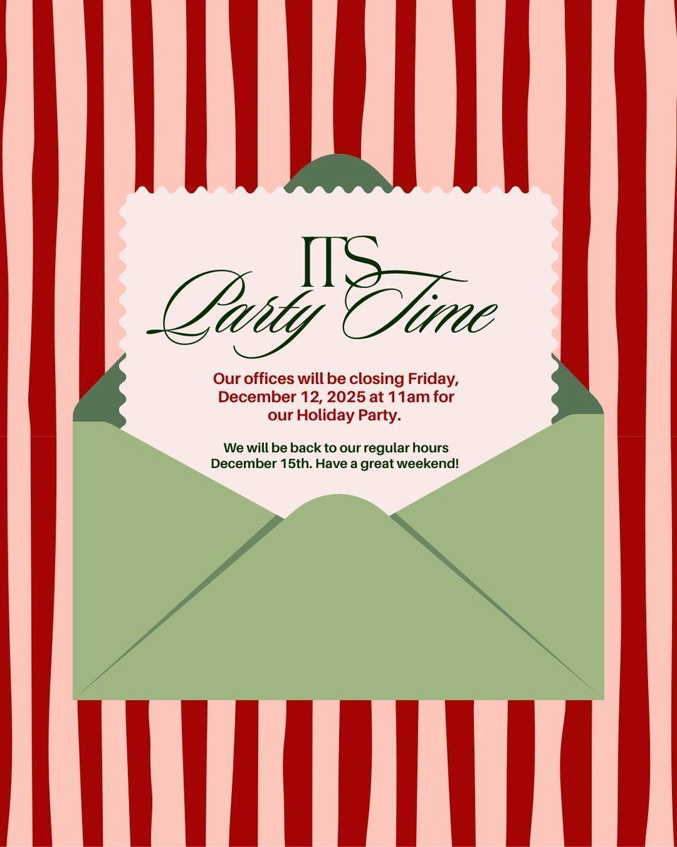 ❄️ If you need to contact us and would like a prompt response, please be sure to reach out before Friday!