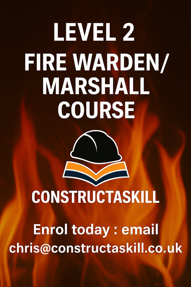 Protect your workplace and boost your career with our Level 2 Fire Warden / Fire Marshal Course.

Gain the confidence, knowledge, and legal training needed to keep people safe in an emergency.

#FireSafety #Training #ConstructaSkill #FireMarshal #WorkplaceSafety