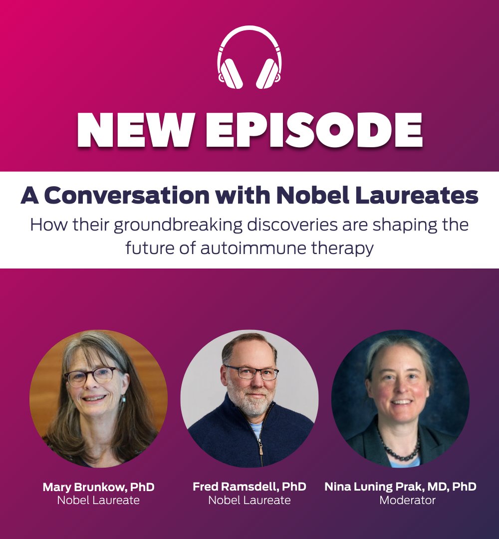 AutoimmuneAssoc's tweet image. Today, Drs Brunkow, Ramsdell, Dr. Sakaguchi receive the 2025 #NobelPrize for discoveries that prevent the immune system from attacking the body. Hear how Tregs + FOXP3 are changing the future of autoimmune disease: youtu.be/FsFbsnGAqm8 #Research #AutoimmuneResearch #Immunology