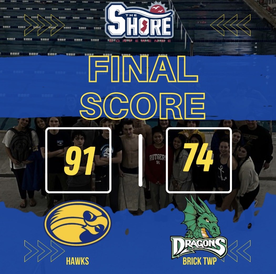 Congrats to the boy’s swim team for their 91-74 WIN over Brick Twp today! 

The Hawks are back in action THIS SATURDAY vs Wall @ 12:30 PM at the OCY! Come out and support 🏊 
<a href="/MTHS_Sports/">Manchester Twp. H.S. Sports Updates</a> <a href="/MTSD_DPedroza/">Diane Pedroza</a>