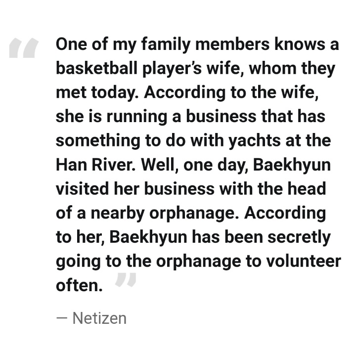 erixexo9's tweet image. Can you guys share your favorite moments of Baekhyun helping others, whether it was captured on cam or happened off cam 🥹

I'll start with his military anecdote where he was seen on a boat during enlistment and revealed that he has been frequently volunteering at orphanage 🥺