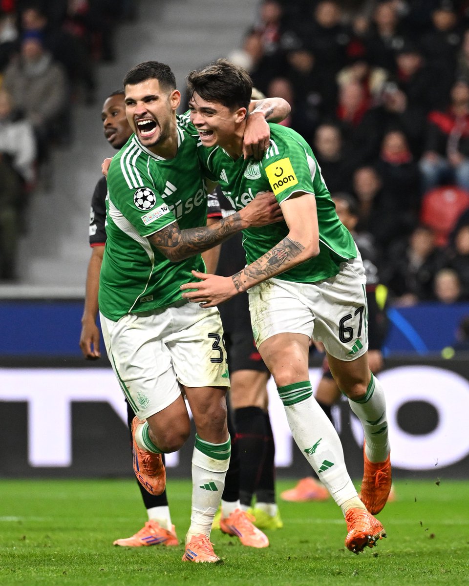 Lewis Miley gives Newcastle the lead in Leverkusen 💫

#UCL