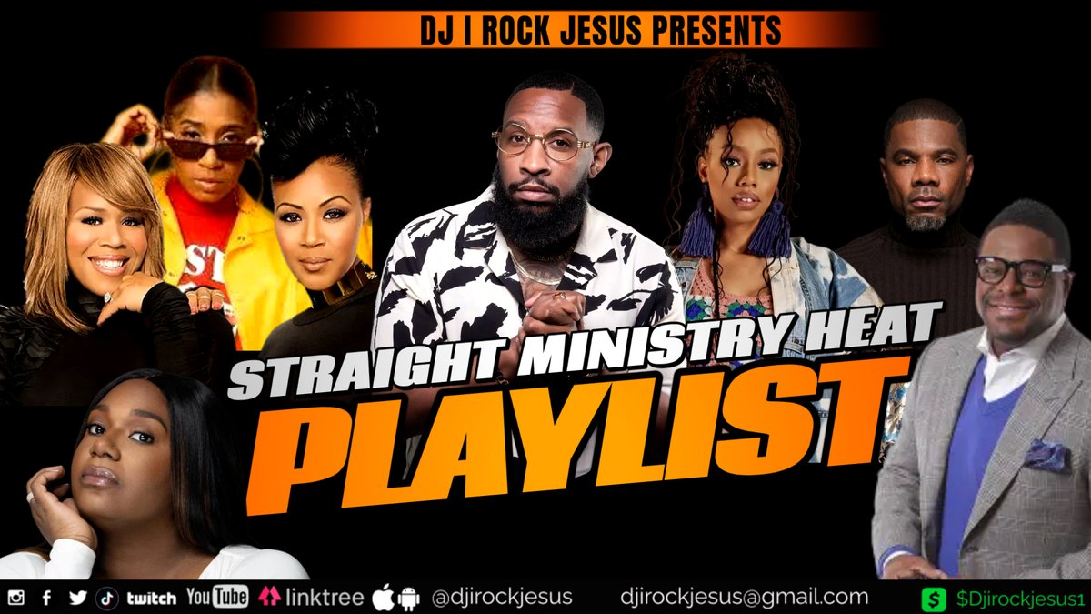 🔥 STRAIGHT MINISTRY HEAT PLAYLIST 🔥
Kingdom music with real impact.
Artists: send clean, radio-ready tracks 👉 djirockjesus@gmail.com
If it’s ministry + heat, it belongs here.
#StraightMinistryHeat #DJIRockJesus #CHH #UrbanGospelPLAYLIST