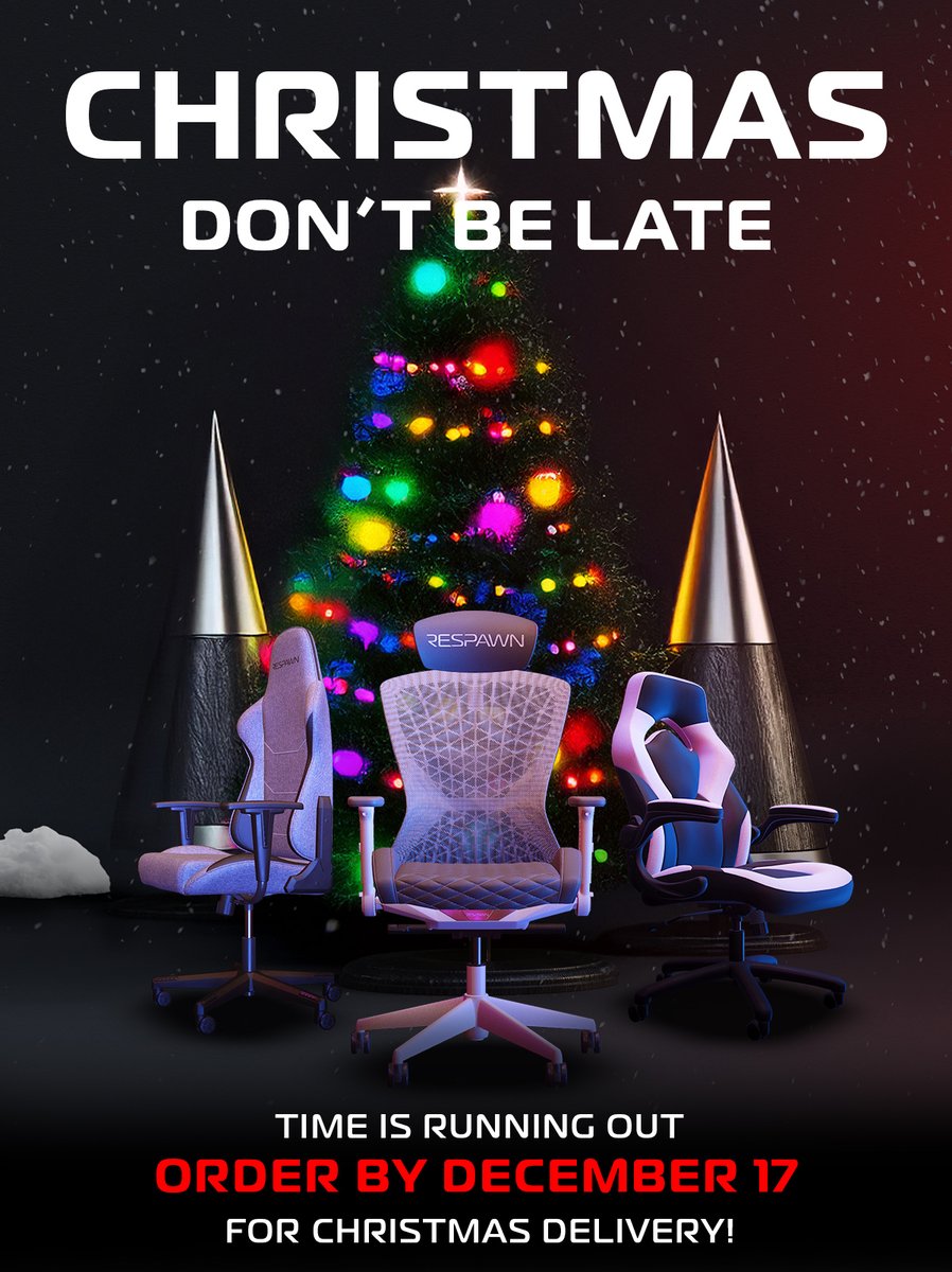 RESPAWNProducts's tweet image. The Holidays are just around the corner! ❄️🪑
Which means a site-wide deal now until the 25th.

💸 Use code: HOLIDAY10 for 10% OFF
🎁 FREE SHIPPING
👉 respawnproducts.com

Order from RESPAWN by December 17th and get your order before Christmas!