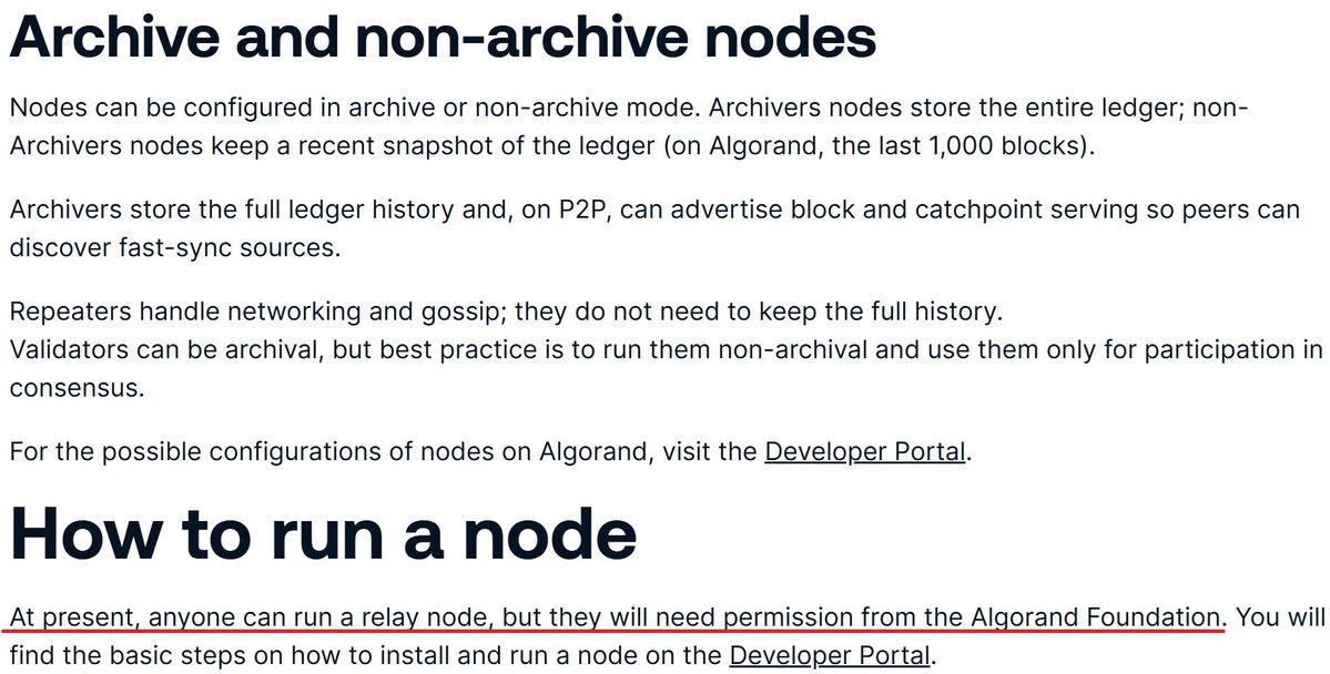 Justin_Bons's tweet image. Algorand is still centralized!

Their own official documentation clearly describes permissioned elements within its design...

ALGO&apos;s community can call me a &quot;dumbass&quot; &amp;amp; a &quot;caveman&quot; with &quot;brain damage&quot; all they want

That does not change reality, as denial only prevents change: