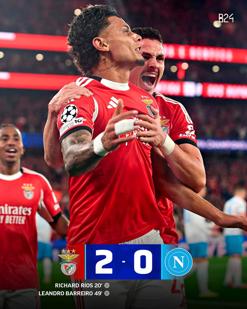 B24PT's tweet image. Benfica derrota o Napoli e segue vivo! 🦅