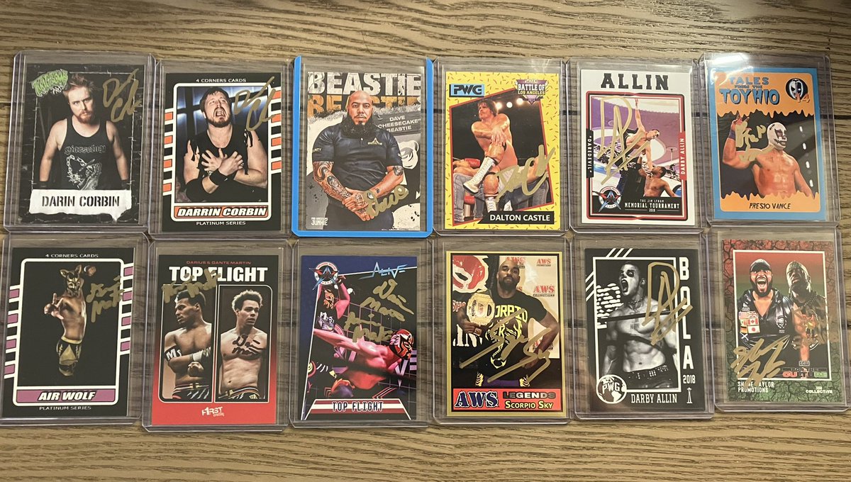 spartansam118's tweet photo. #wrestlingcardwednesday I got a bunch of cards signed this past weekend at Galaxycon! I also got 3 cards in from a @ICWNHB weekly sale. And 2 cards from eBay. 
Finally bonus just cuz I want to show it off! I also got a Sega Genesis OutRunners game signed by the Outrunners! https://t.co/LdaxeQBUze