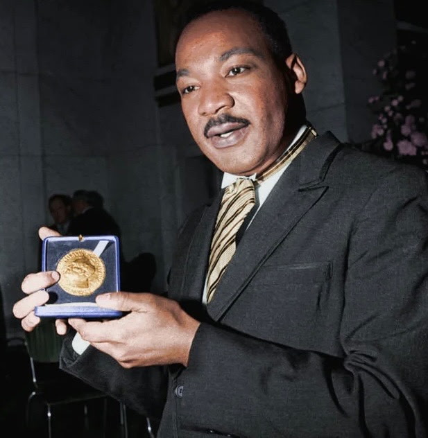 BerniceKing's tweet image. On #HumanRightsDay, we remember that 61 years ago today, my father received the Nobel Peace Prize. Both my parents were courageous human rights leaders who believed in the dignity and worth of every person.

May we continue their work for justice and a more humane world.…