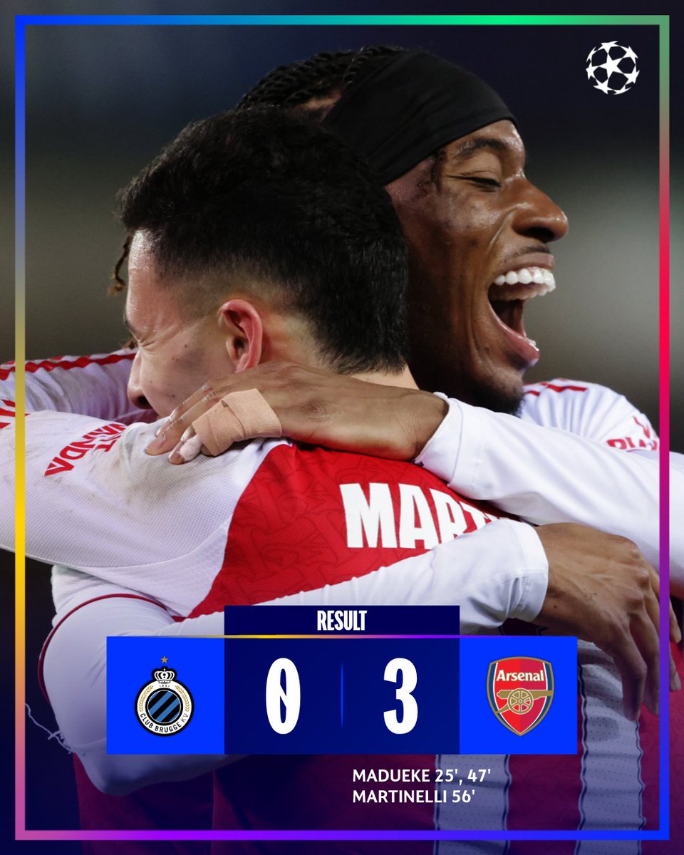 Madueke scores two as Arsenal stay perfect 💯

#UCL