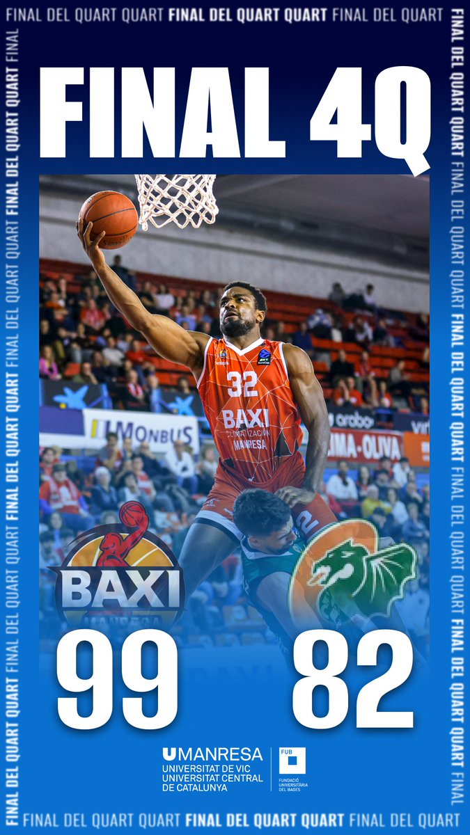 Necesitábamos sumar. Y esta vale por más que una. 

Gran paso adelante de BAXI Manresa. Sin fichaje aún, sin Dani Pérez, pero con un equipo con una filosofía clara y mostrando mucho carácter y dominio desde el inicio.