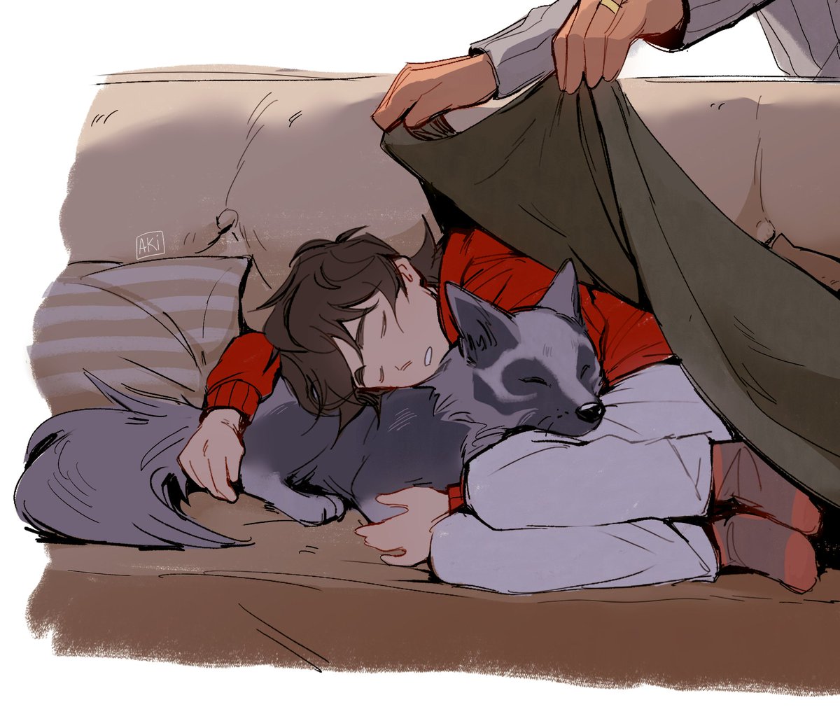 theakkue's tweet photo. old doodle but modern au still gives me joy https://t.co/JmrMJlML2I