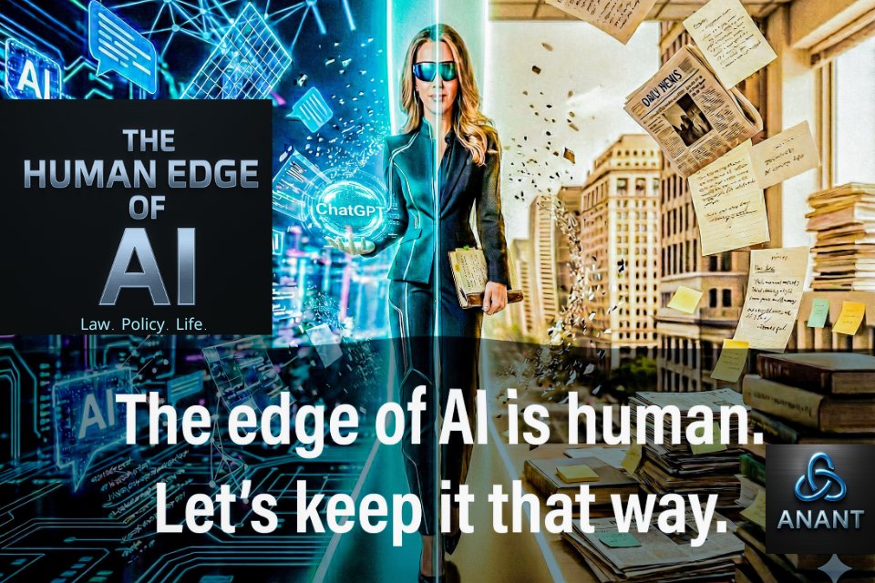 What happens when the world we trained for collides with the world we’re entering?

This week’s Human Edge of AI cover began as an accident — and became a metaphor.
One foot in the analog world.
One foot in the AI world trained on everything.
Inside: Perplexity lawsuits, Trump’s