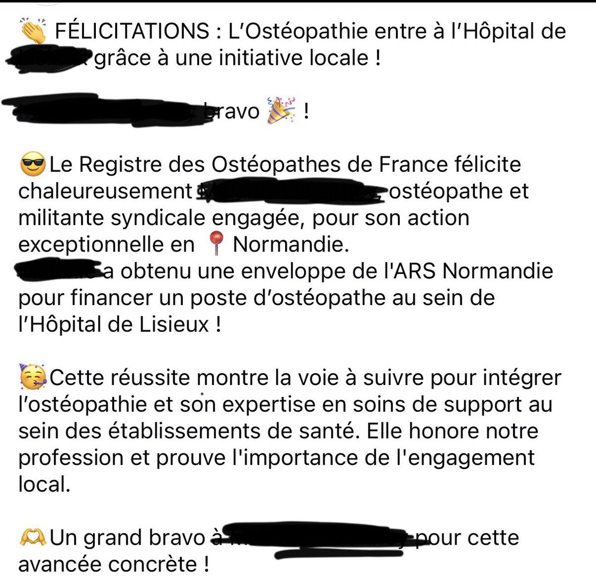 Topiramatee's tweet photo. C’est marrant car on nous répète sans cesse qu’il n’y a pas d’argent pour la santé, mais l’ARS Normandie a trouvé des sous pour financer un poste d’ostéopathe dans un hôpital 🤡 https://t.co/3KhnWfMcBt