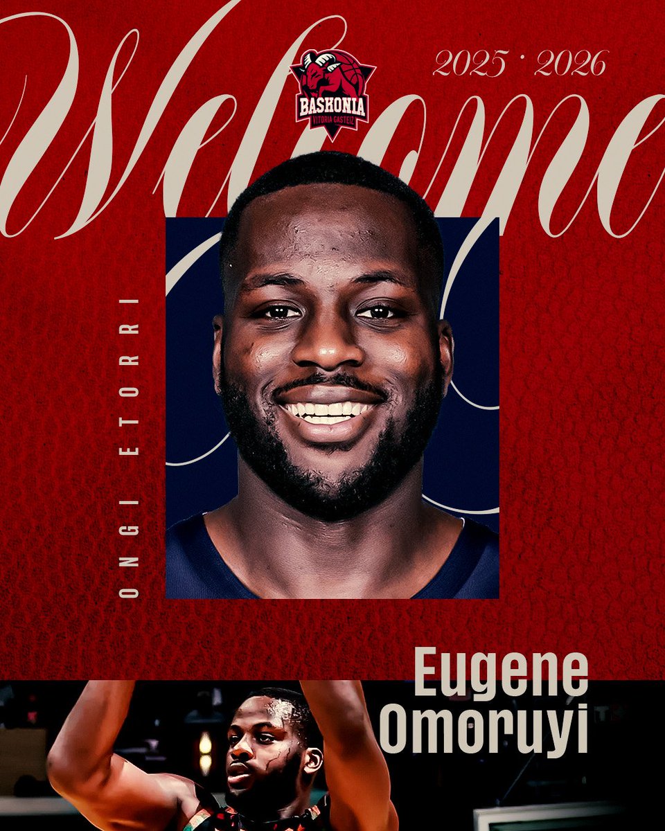 BASKONIA tiene nuevo fichaje. 

Llega el polivalente Eugene Omoruyi (1'98, 28 años) para reforzar los puestos de tres y cuatro tras la lesión de Sedekerskis. 

Un jugador de gran capacidad física y energía aunque no faltado de recursos ofensivos. Sumará.