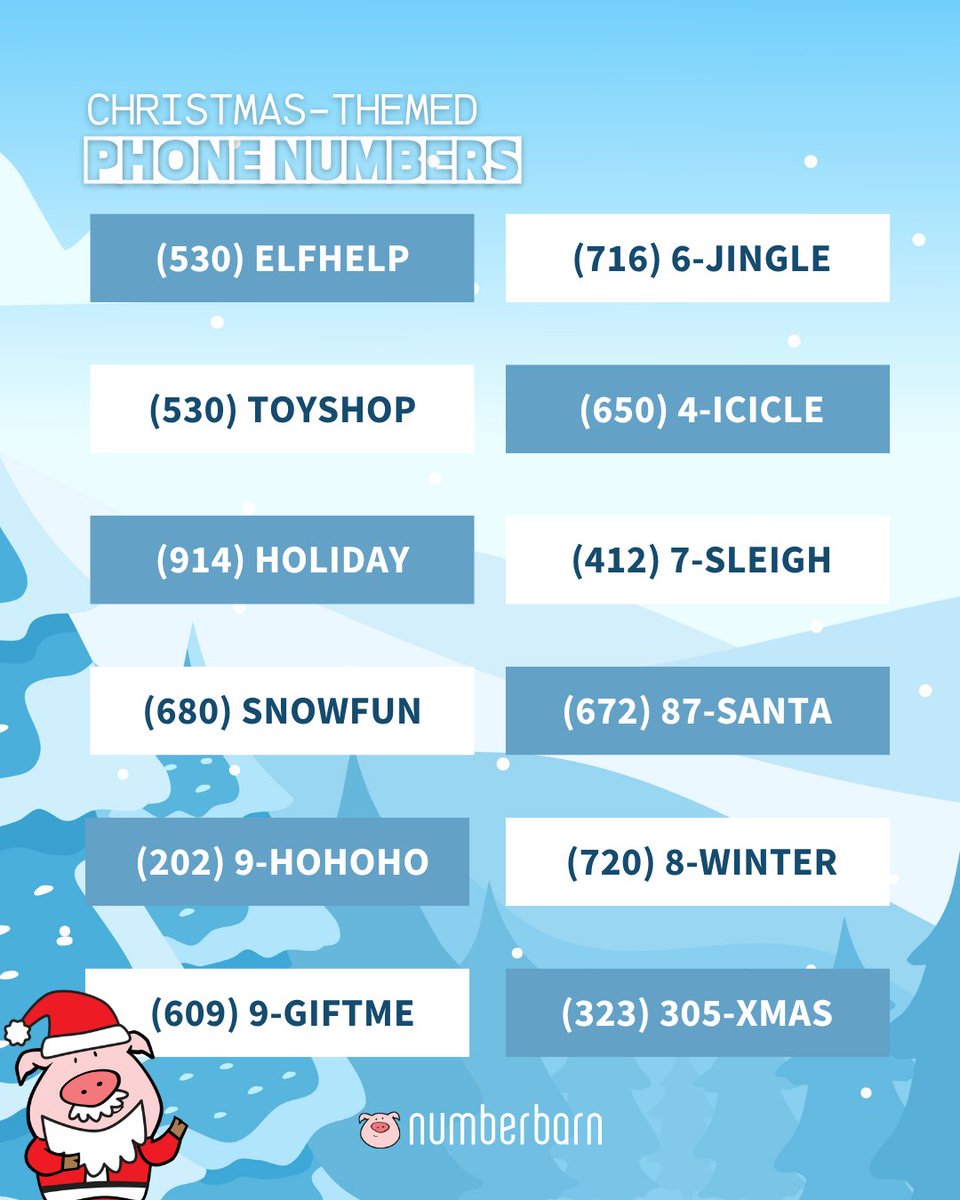 Get a shiny new holiday number that really sleighs, starting at just $5, at NumberBarn! #christmas #phonenumber #marketingcampaign