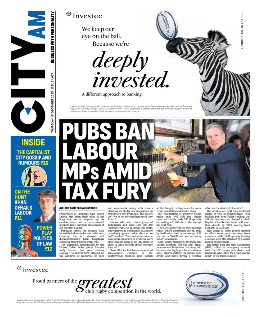 Thursday's <a href="/CityAM/">City A.M.</a> front page