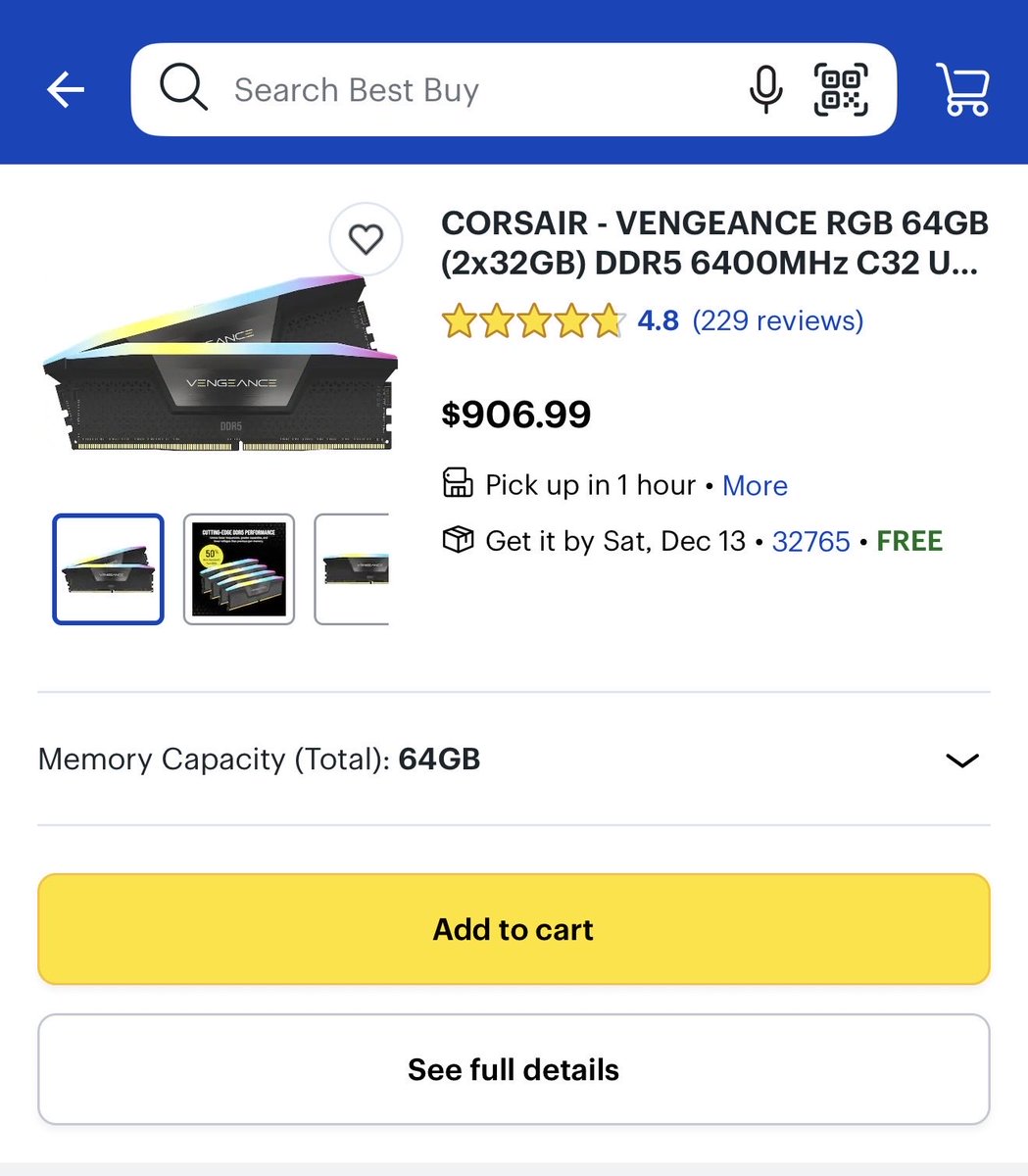 hardwipe's tweet image. Breaking news: RAM prices have soared — and no, not the Dodge kind. We’re talking $1,000 for 64GB of DDR5 💀📈 #PCBuild #TechNews #DDR5 #ScalpersBeGone