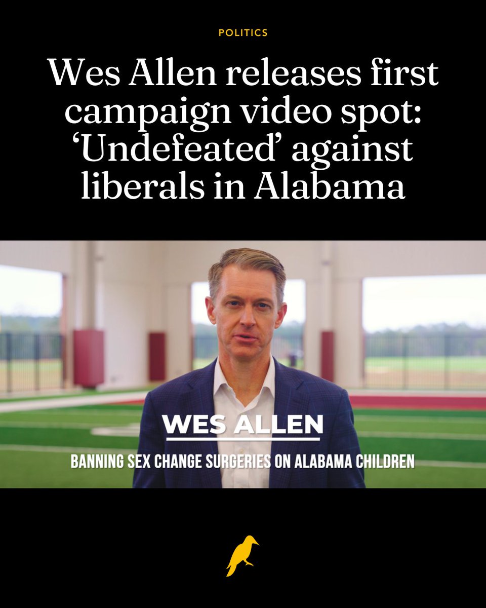 .<a href="/WesAllenAlabama/">Wes Allen</a> is reminding Alabama that <a href="/10AJMcCarron/">AJ McCarron</a> isn’t the only former football player in the race for Lt. Governor in 2026.

This morning, he released his first campaign video entitled, “Undefeated,” which serves as the punchline of the ad.

According to his campaign,