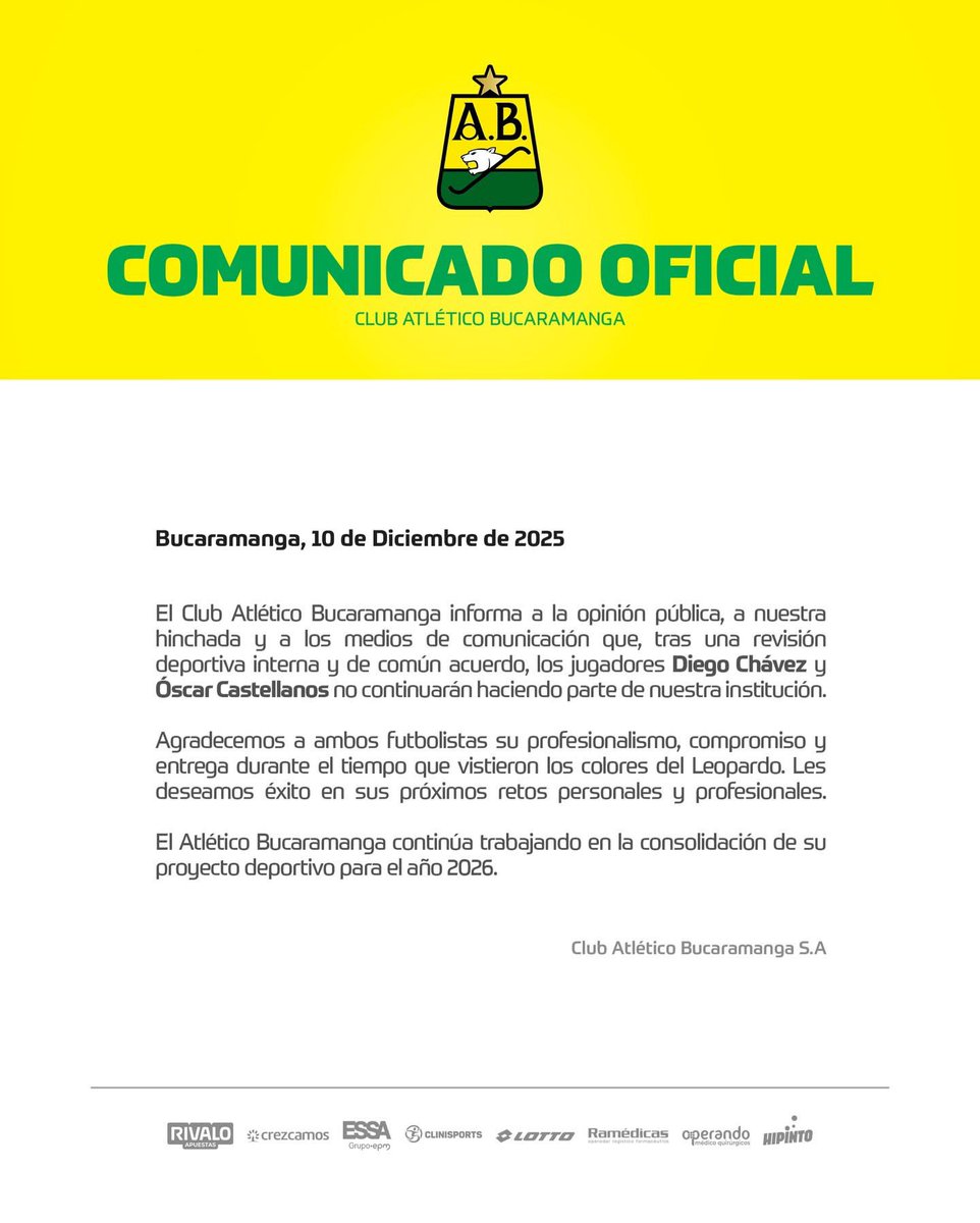 Cómo se venía anunciando, <a href="/ABucaramanga/">Atlético Bucaramanga</a> oficializó la salida de dos jugadores más.