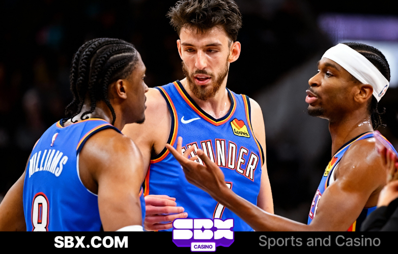SBXSportsbook's tweet photo. Prediction Time 🏀

Guess the exact combined total points between 
@okcthunder big 3 Jalen 'J-Dub' Williams, Chet 'Chet' Holmgren &amp; Shai 'SGA' Gilgeous-Alexander against the @Suns tonight in their @emirates @NBA Cup Quarterfinals matchup. 🏆

Drop a guess below ⬇️ https://t.co/hpTI6Kwqmn