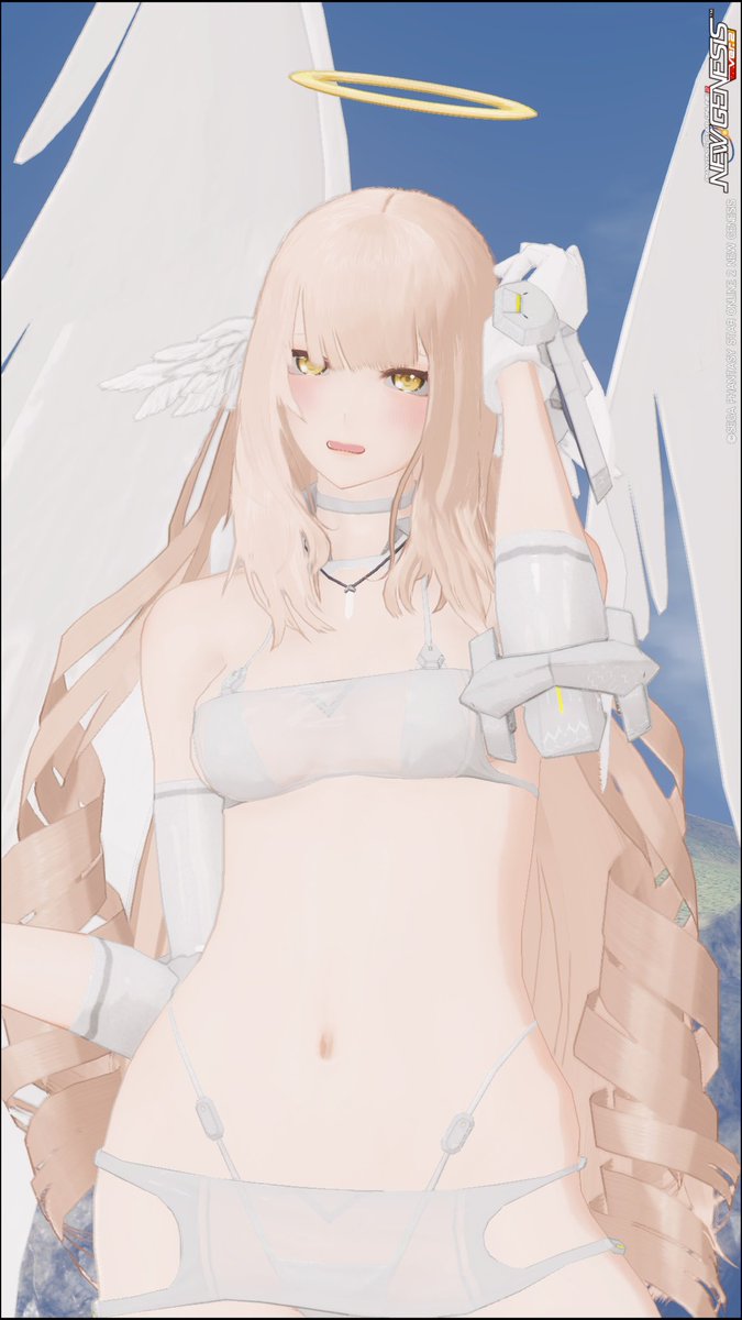 ジェネ水着
恥じらう表情とPRポーズ(以下略
 #PSO2NGS
 #メンテの日じゃないけどssを貼る