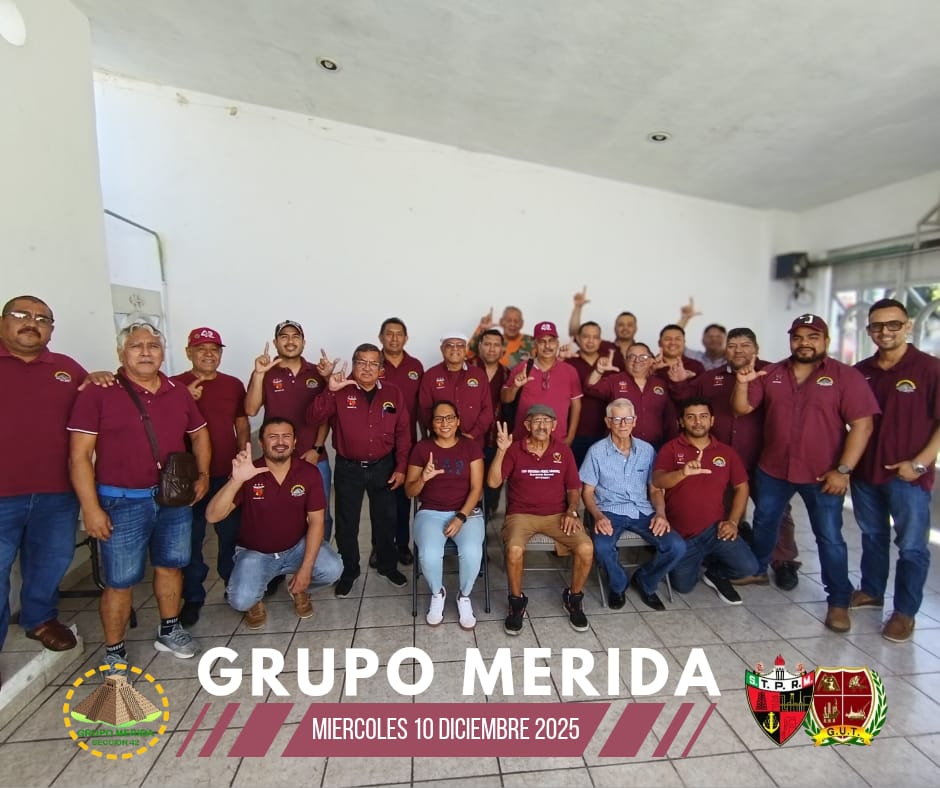 GrupoMerida_42's tweet photo. Agradecemos la participación en nuestra Reunión de nuestro @GrupoMerida_42, refrendamos la política de nuestro Líder y Presidente del GUT @lgps03101 y @MarcoAzuara1 Srio. General, somos orgullosamente
@Seccion42_STPRM.
#MásUnidosQueNunca.
Miércoles 10 de Diciembre del 2025. https://t.co/4LYSvTQanb