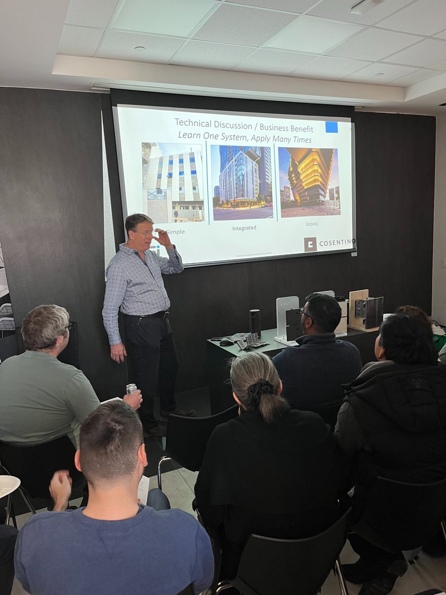 CosentinoCanada's tweet photo. Last week at Cosentino Center Ottawa, we hosted a Lunch &amp; Learn in collaboration with Facade Systems Inc., uniting builders, fabricators, and partners for a technical deep dive into high-performance façades and exterior cladding solutions. Un grand merci à tous les participants! https://t.co/3aeK80KJPa