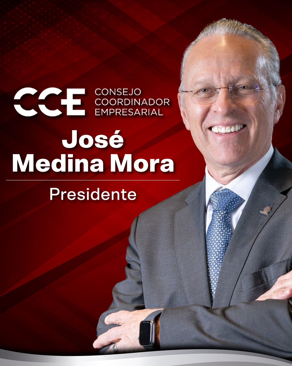 🔵 Desde #Coparmex, expresamos nuestro reconocimiento y más sincera felicitación a <a href="/JoseMedinaMora/">José Medina Mora I.</a> por su nombramiento como Presidente del Consejo Coordinador Empresarial, CCE. 

Estamos seguros que el <a href="/cceoficialmx/">Consejo Coordinador Empresarial CCE</a> queda en las mejores manos, con un liderazgo humanista, ético,