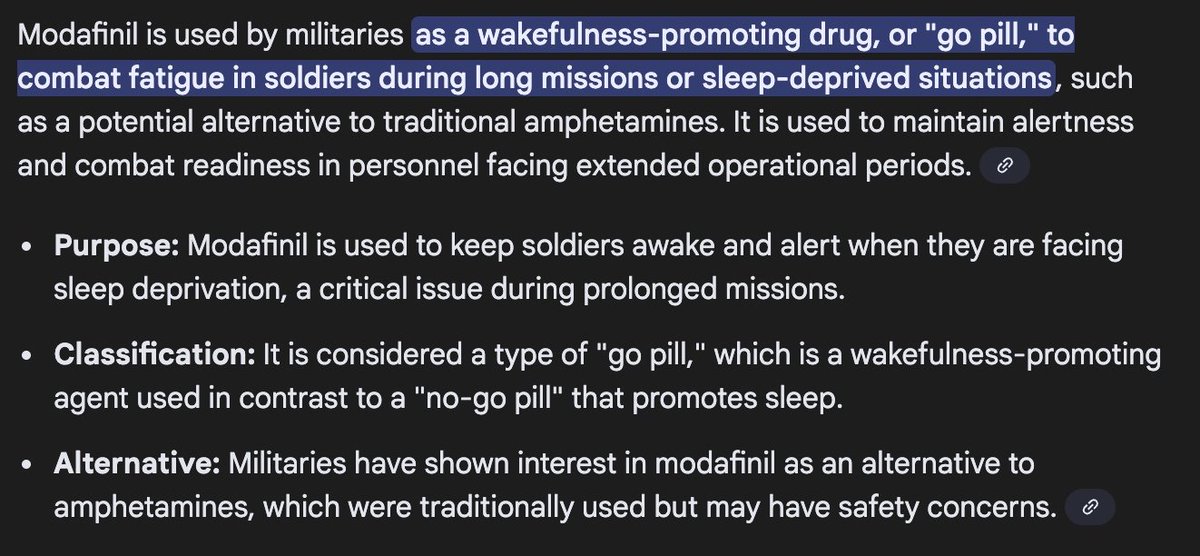 BasedBiohacker's tweet image. i don&apos;t think we talk enough about the fact that the US AIR FORCE give their pilots modafinil for optimal performance under stress