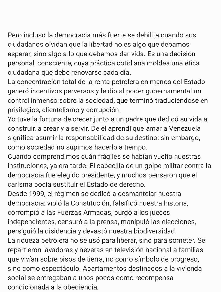 Rodpac's tweet image. El discurso de @MariaCorinaYA resuena fuerte:"...el régimen se dedicó a desmantelar nuestra democracia: violó la Constitución, falsificó nuestra historia, corrompió a las Fuerzas Armadas, purgó a los jueces independientes, censuró a la prensa, manipuló las elecciones..."