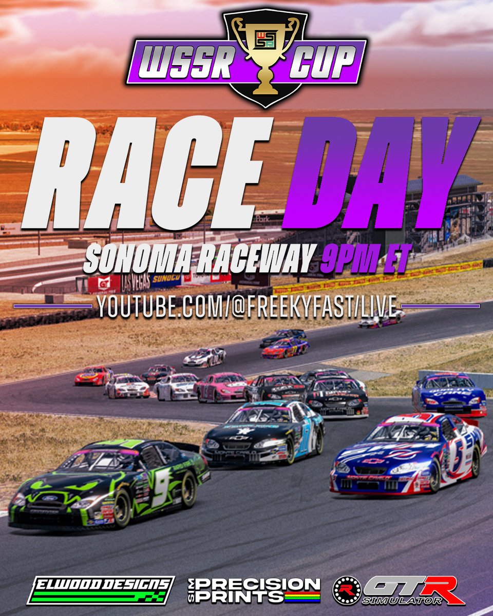 WINE COUNTRY! 

We head to Sonoma Raceway for the first road course of the season — a test of precision, control, and consistency.

With technical corners, elevation changes, and zero room for error, who will master the hills of wine country? 

#iRacing | #WSSR | <a href="/ElwoodDesigns/">Elwood Designs</a>