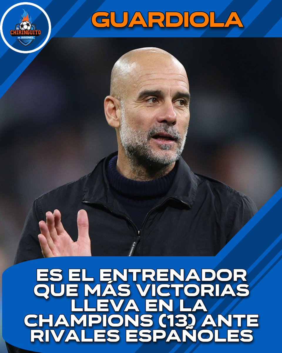 elchiringuitotv's tweet photo. 💥 ¡Pep Guardiola sabe cómo hacerlo!

👔  El técnico catalán, entrenador del City, suma una victoria más ante el Real Madrid este miércoles.

Nos vemos a las 12 en MEGA. https://t.co/Hlqu49LIEd