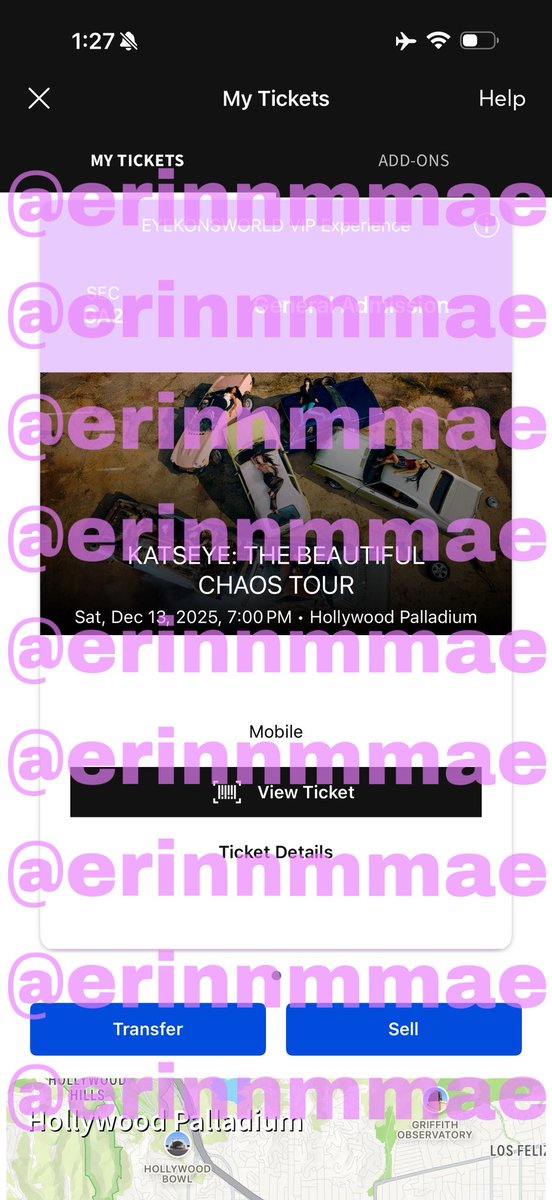 WTS My Katseye VIP Ticket for Saturday show 

📍 Hollywood Palladium in Los Angeles, CA

TIME: 8:00pm

I want $750 or obo 

Happy to provide all proof of purchase!
And willing to ft during the transaction 

Pls DM if you’re interested 🤙
#KATSEYETickets #KATSEYE