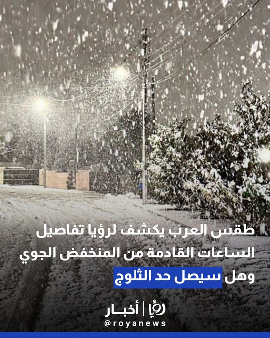 طقس العرب يكشف لرؤيا تفاصيل الساعات القادمة من المنخفض الجوي وهل سيصل حد الثلوج 
